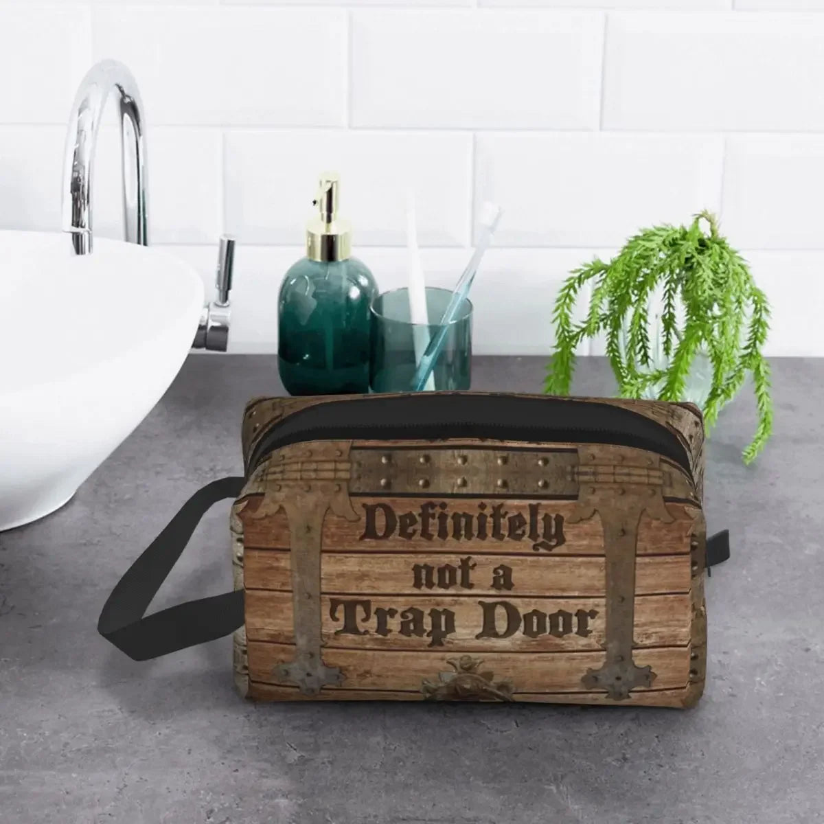 Dnd Game Definitely Not A Trap Door Makeup Bag Women Travel Cosmetic Organizer Kawaii Storage Toiletry Bags