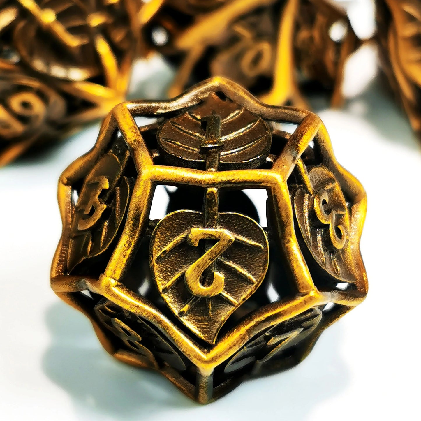"Gold DnD Metal Dice Set - 7 Piece Zinc Alloy Polyhedral Dice for Dungeons & Dragons, RPG & Tabletop Games"