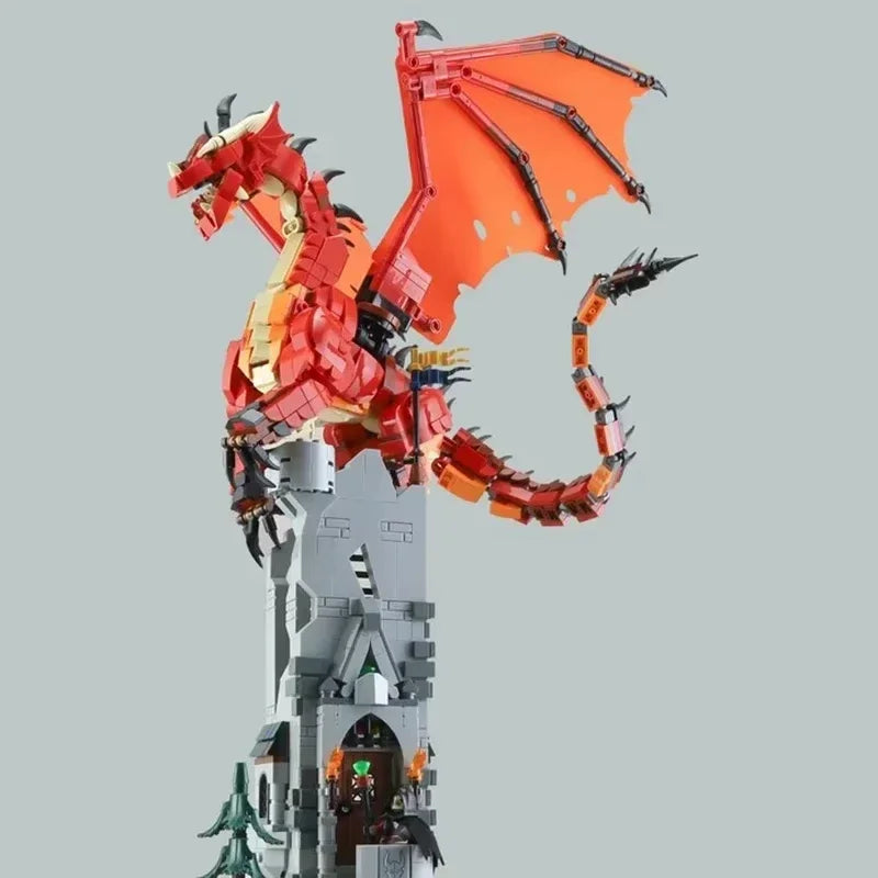 3745pcs Creative Collection Dungeons & Dragons Red Dragon Legend Model Building Block Set Assembly Toy Children's Birthday Gift