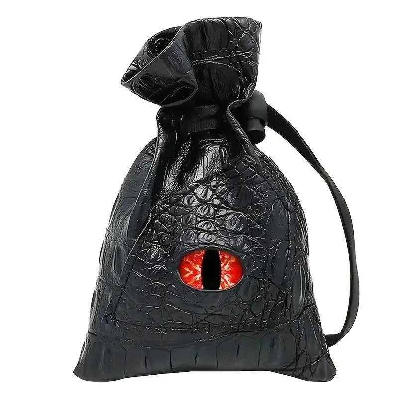 1pc Drawstring Dice Bag PU Leather DND Dice Pouch Tarot Oracle Cards Storage Bag for D&D Dice, Coins and Accessories