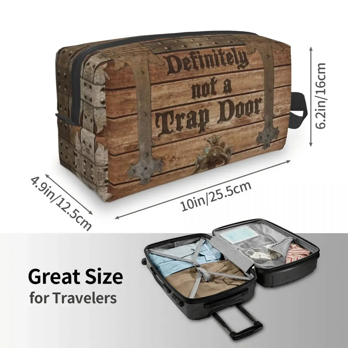 Dnd Game Definitely Not A Trap Door Makeup Bag Women Travel Cosmetic Organizer Kawaii Storage Toiletry Bags