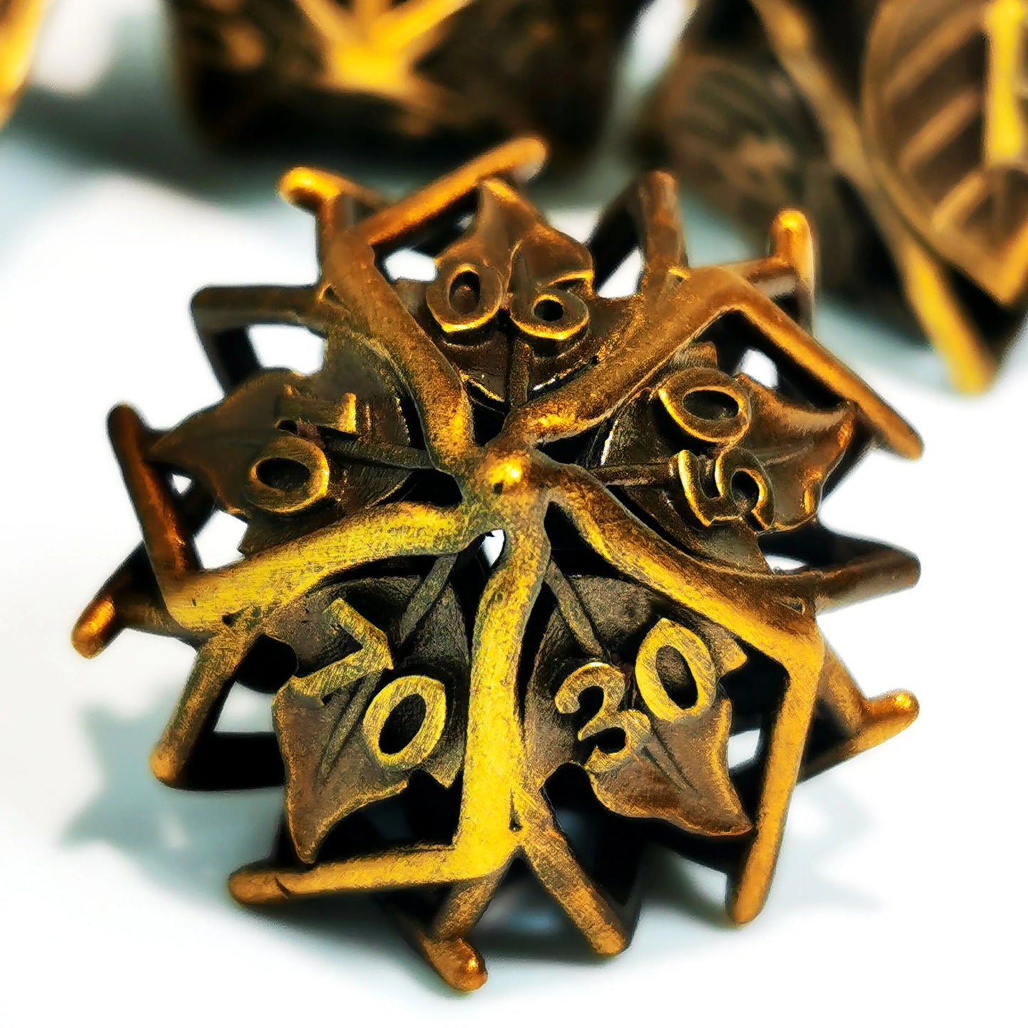 "Gold DnD Metal Dice Set - 7 Piece Zinc Alloy Polyhedral Dice for Dungeons & Dragons, RPG & Tabletop Games"