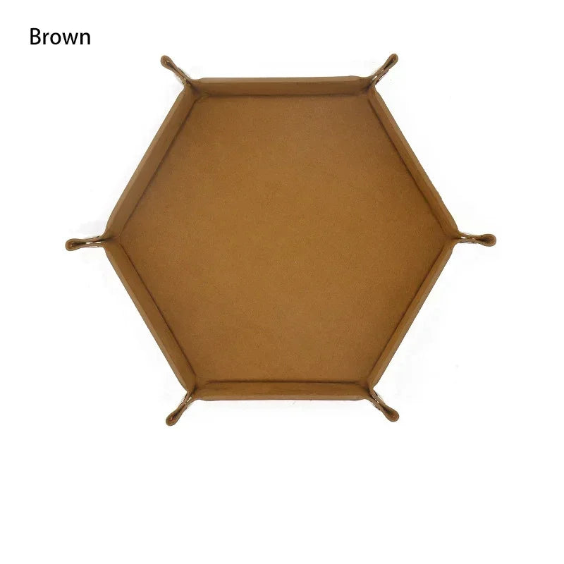 Portable Folding Dice Rolling Tray Set For Rpg Dnd Table Games Pu Leather Velvet Holder Storage Box Hexagon Coin Square Tray