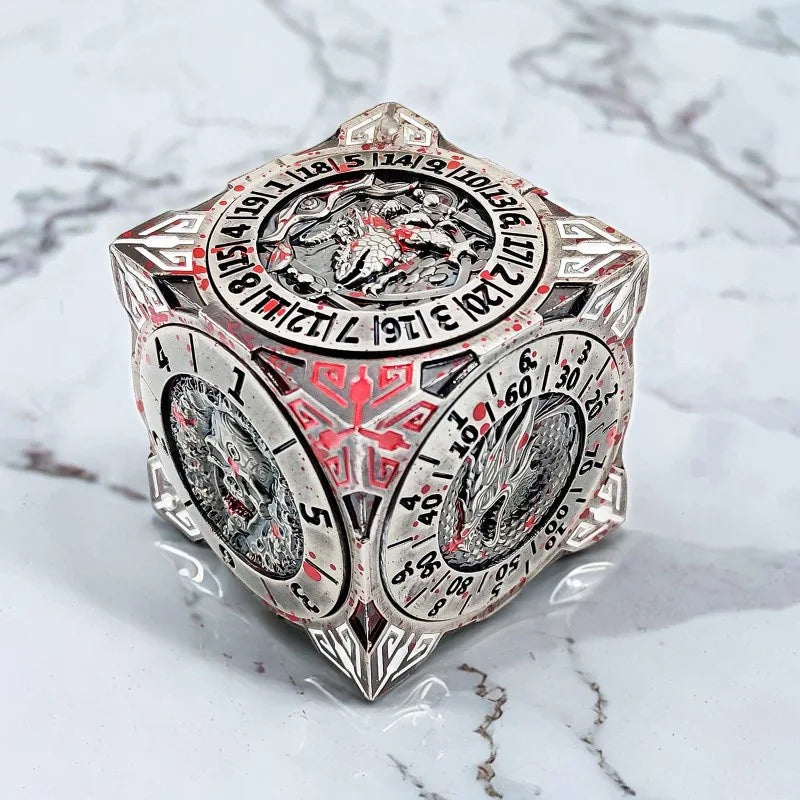 Metal Mechanical Roulette Spinning DND Fingertip Gyro Dice 7 in 1 for Dungeons and Dragons RPG Role Playing Tabletop Games Gift