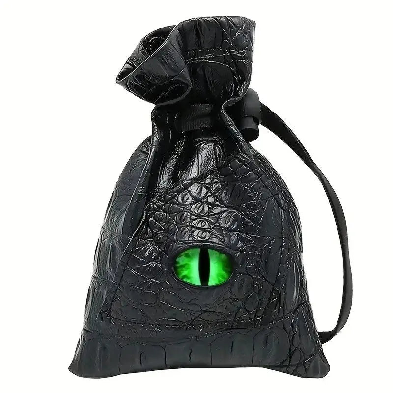 1pc Drawstring Dice Bag PU Leather DND Dice Pouch Tarot Oracle Cards Storage Bag for D&D Dice, Coins and Accessories