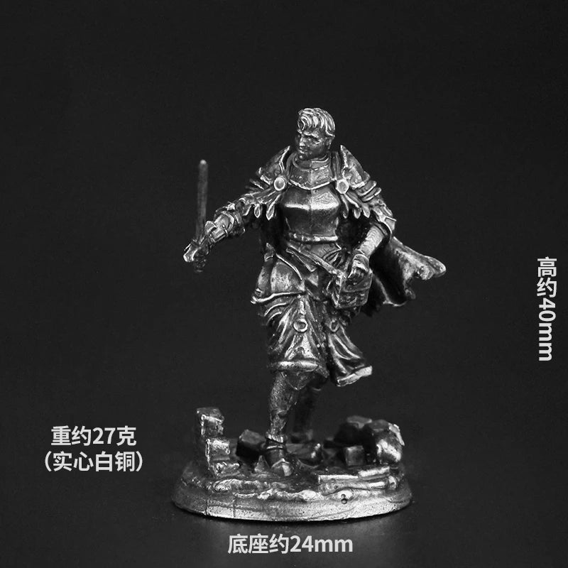 Dungeons Dragons Soldier Model White Copper Metal Miniature Decoration Craft Copper Sculpture Desk Game Aaccessories