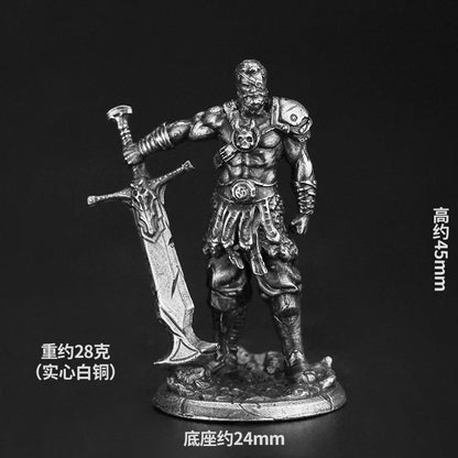 Dungeons Dragons Soldier Model White Copper Metal Miniature Decoration Craft Copper Sculpture Desk Game Aaccessories