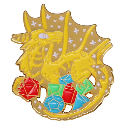 RPG Game Dungeon DnD Dragon Enamel Pins Dice D20 Cartoon Brooch Clothes Backpack Lapel Badges Fashion Jewelry Gifts