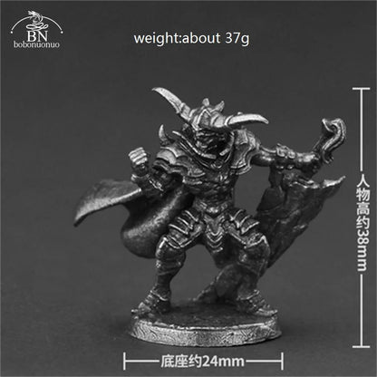White Brass Adventurer Guild Soldiers Figurine Models Finished Desktop Game Ornament Military Handmade Men Boys Collection Gifts