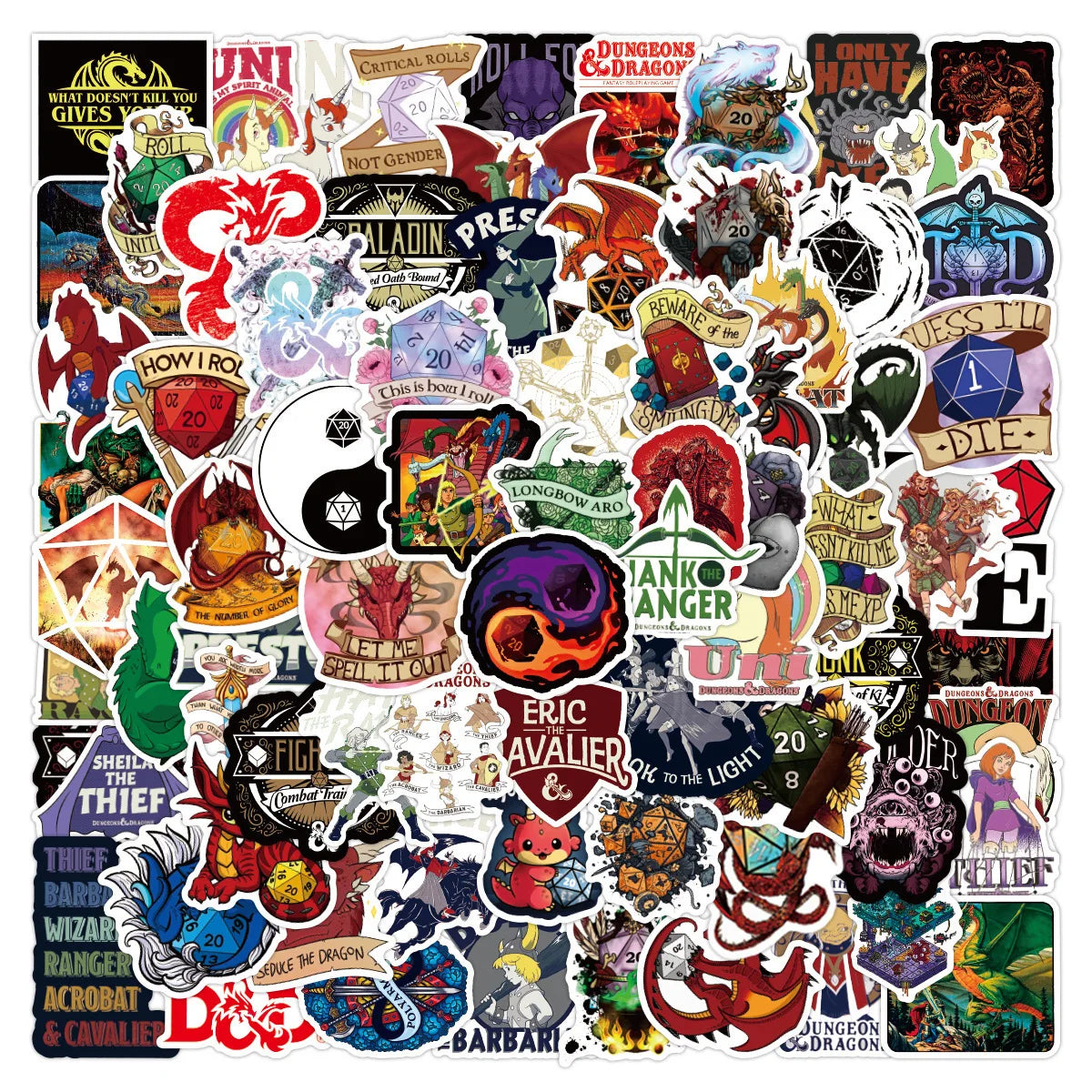 10/50/100PCS Game Dungeons & Dragons Stickers Cool Cartoon Graffiti Sticker Decorative Graffiti Sticker Toys for Guitar Bike