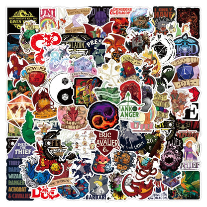 10/50/100PCS Game Dungeons & Dragons Stickers Cool Cartoon Graffiti Sticker Decorative Graffiti Sticker Toys for Guitar Bike