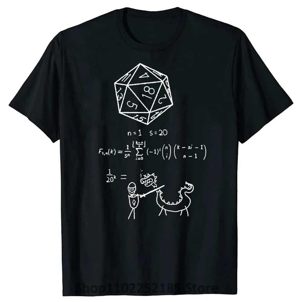 Novelty The science of 20 sided dice T Shirts Graphic  Streetwear Short Sleeve DND D20 Dungeon Gamer Dragon Dice T-shirt