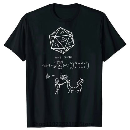 Novelty The science of 20 sided dice T Shirts Graphic  Streetwear Short Sleeve DND D20 Dungeon Gamer Dragon Dice T-shirt