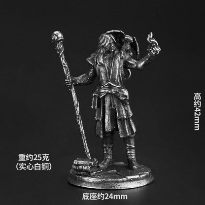 White Copper Metal Soldier Model Action Figures Board Game Miniature Ornament Accessories Piece Creative Toys Gift Desktop Decor