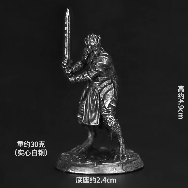 Dungeons Dragons Soldier Model White Copper Metal Miniature Decoration Craft Copper Sculpture Desk Game Aaccessories