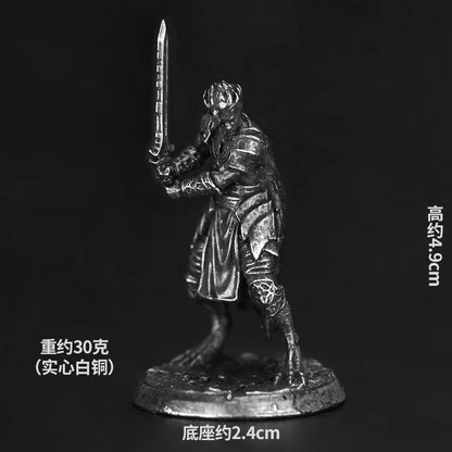 Dungeons Dragons Soldier Model White Copper Metal Miniature Decoration Craft Copper Sculpture Desk Game Aaccessories