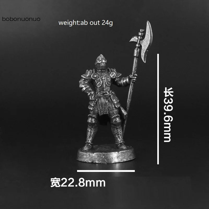White Brass War Legions Fearless Knight Soldier Models Miniature Figurine Collections Metal Chess Piece Table Game Ornament Gift