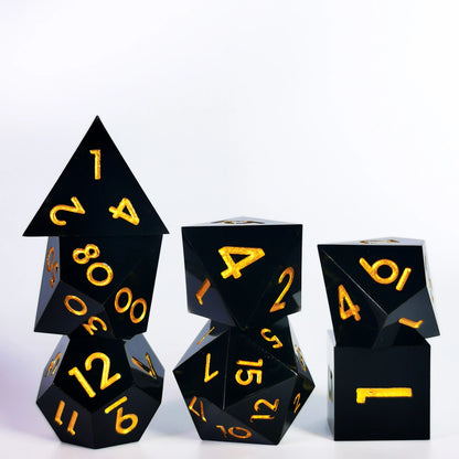 DnD Dice Set - 7 Piece Sharp Edge Resin Polyhedral Dice, Blue Design for Dungeons & Dragons, High-Quality RPG Gaming Dice