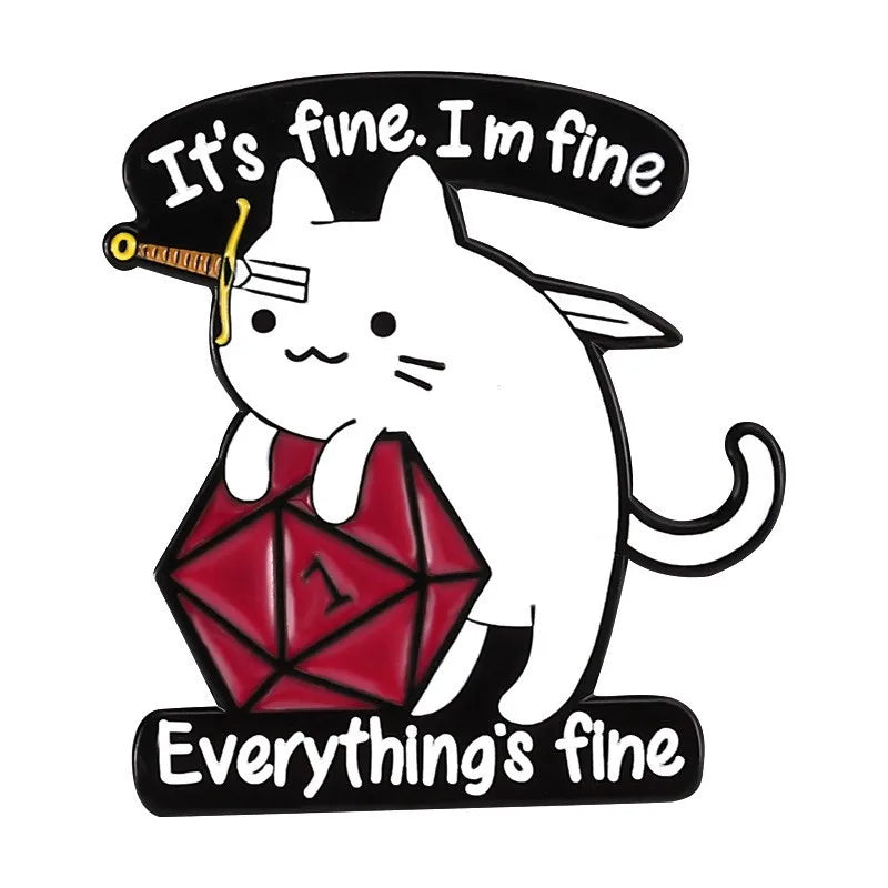 RPG Game Dungeon DnD Dragon Dice D20 Anime Enamel Pin Lapel Badges Manga Brooches for Women Fashion Jewelry Accessories Gifts