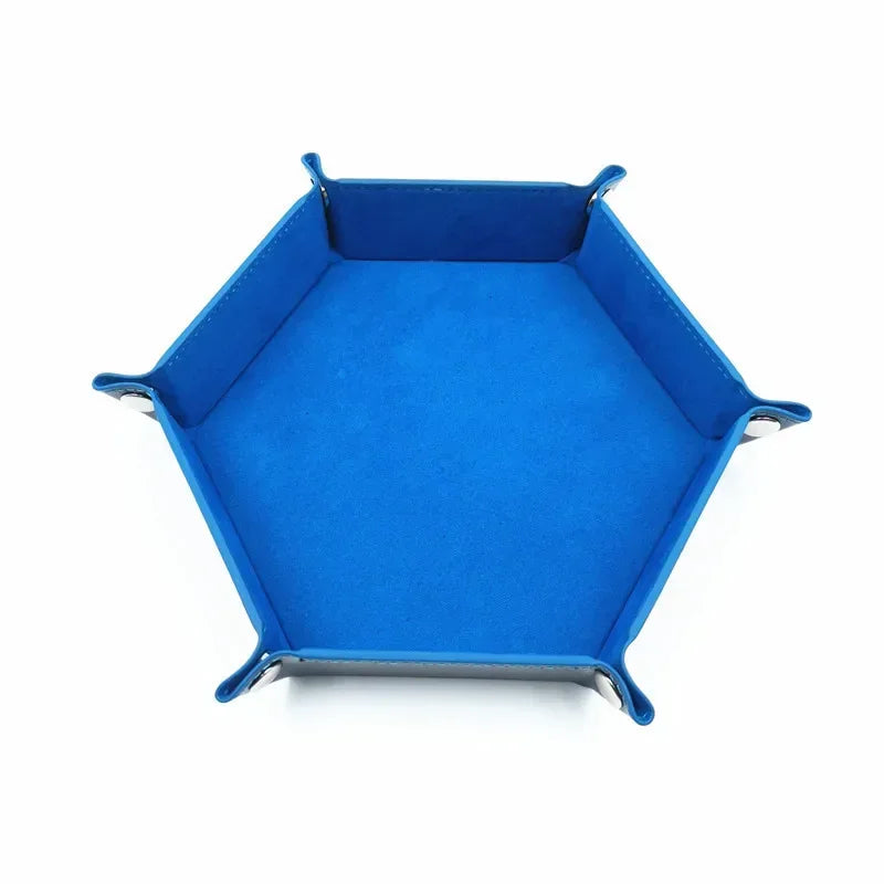 1PC Hexagonal Velvet Fabric Dice Board Foldable storage tray for various board gamessuch as RPG, DND and other table games