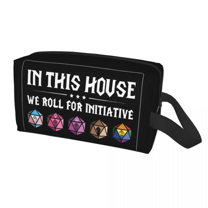 Dnd Game House Initiative Cosmetic Bag Women Cute Large Capacity Makeup Case Beauty Storage Toiletry Bags