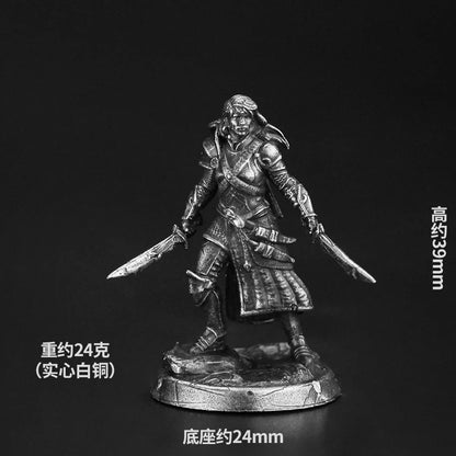 Dungeons Dragons Soldier Model White Copper Metal Miniature Decoration Craft Copper Sculpture Desk Game Aaccessories