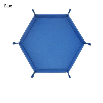 Portable Folding Dice Rolling Tray Set For Rpg Dnd Table Games Pu Leather Velvet Holder Storage Box  Hexagon Coin Square Tray