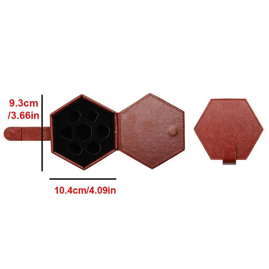 Portable PU Leather Dice Storage Bag Can Hold 7 Dice Protective Run Group Dice Box Hexagon DND Bundle Pocket