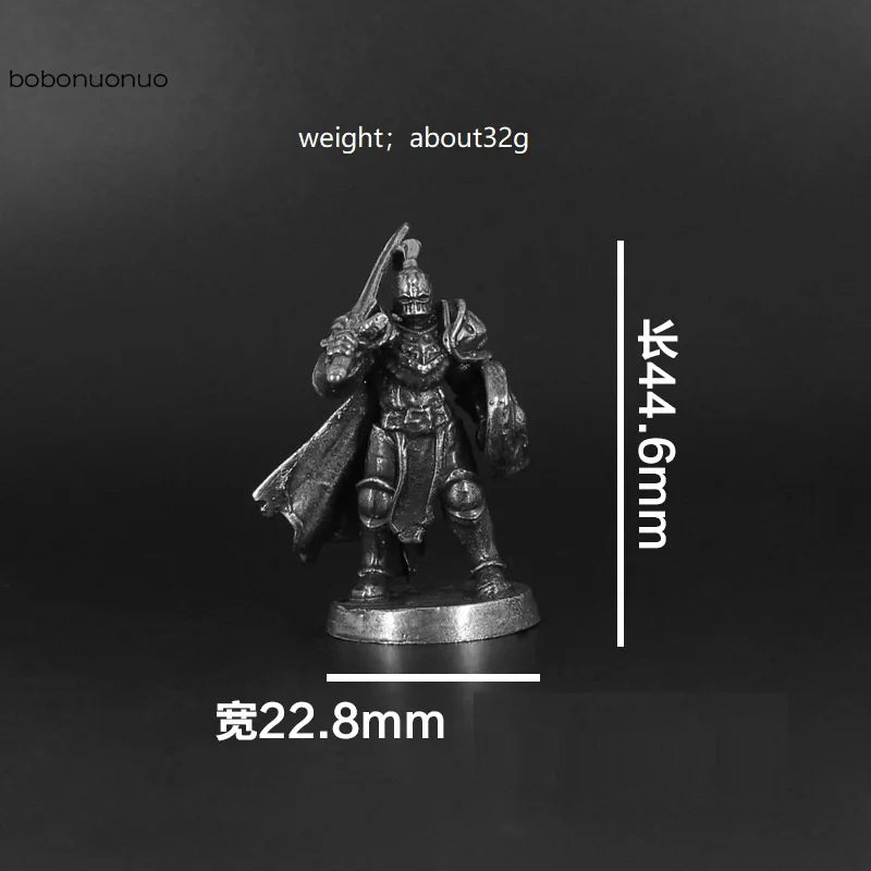 White Brass War Legions Fearless Knight Soldier Models Miniature Figurine Collections Metal Chess Piece Table Game Ornament Gift
