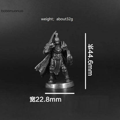 White Brass War Legions Fearless Knight Soldier Models Miniature Figurine Collections Metal Chess Piece Table Game Ornament Gift
