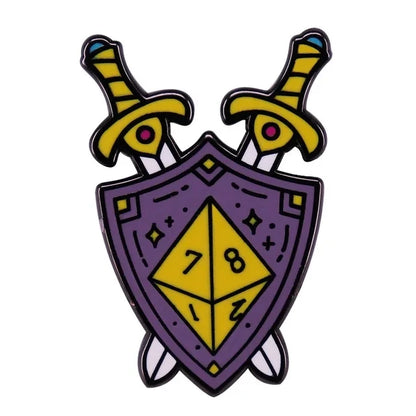 RPG Game Dungeon DnD Dragon Enamel Pins Dice D20 Cartoon Brooch Clothes Backpack Lapel Badges Fashion Jewelry Gifts