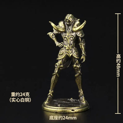 Old-fashion Brass Saint Twelve Constellations The Zodiac Armored Warrior Mini Metal Models Ornaments DIY Decoration Crafts