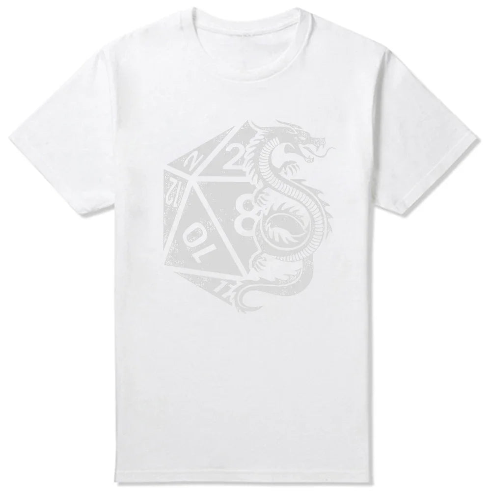 Dragon Dice D20 Dungeon Dice Elegant T Shirt DND Game Humor TShirt Men Tee Shirt New Design Short Sleeve Men Clothing
