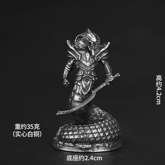 Dungeons Dragons Soldier Model White Copper Metal Miniature Decoration Craft Copper Sculpture Desk Game Aaccessories