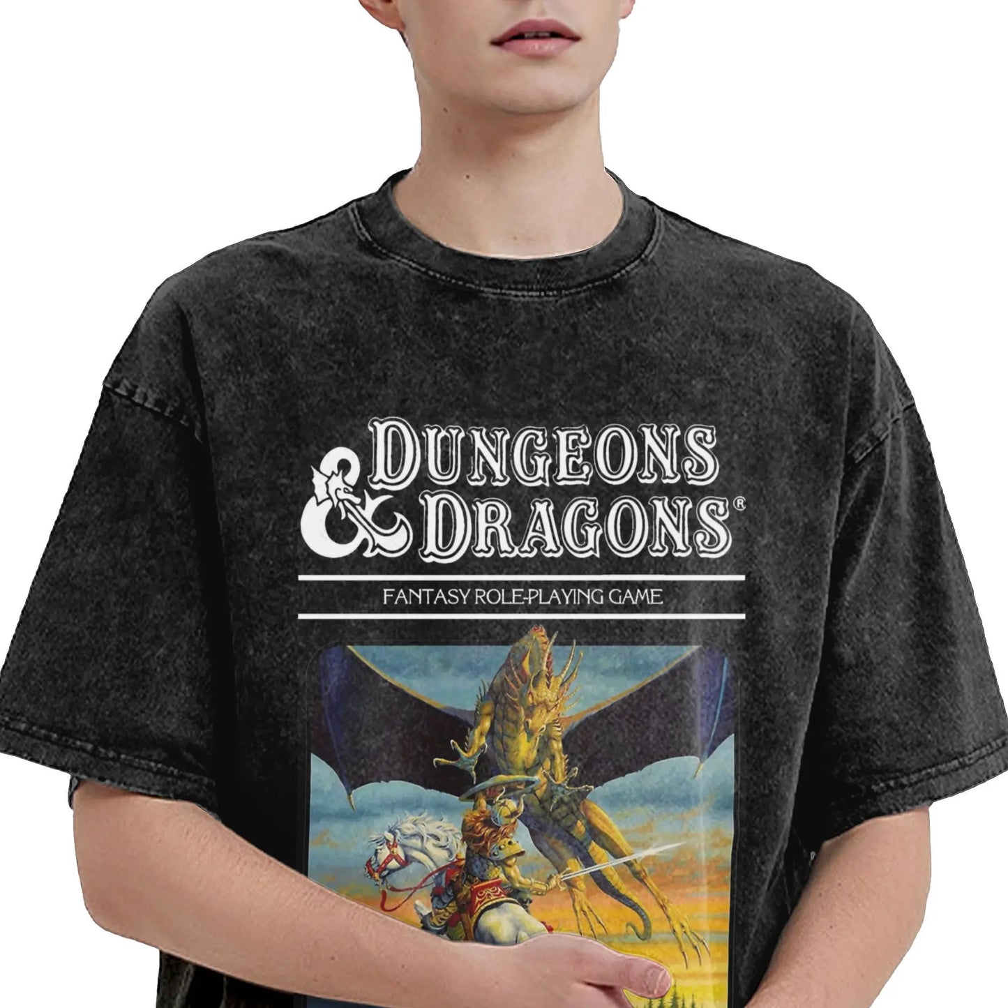 Dungeon And Dragon Expert Set Artwork Vintage Washed T Shirts Men Women's Cotton Novelty T-Shirt O Neck Short Sleeve Clothes