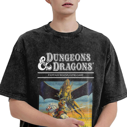 Dungeon And Dragon Expert Set Artwork Vintage Washed T Shirts Men Women's Cotton Novelty T-Shirt O Neck Short Sleeve Clothes