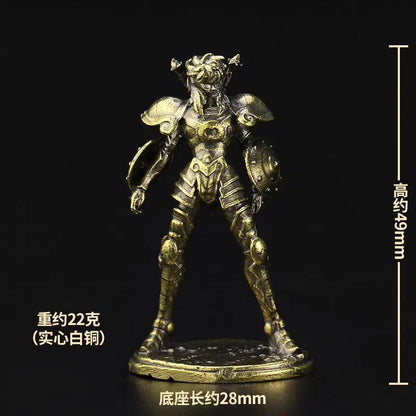 Old-fashion Brass Saint Twelve Constellations The Zodiac Armored Warrior Mini Metal Models Ornaments DIY Decoration Crafts