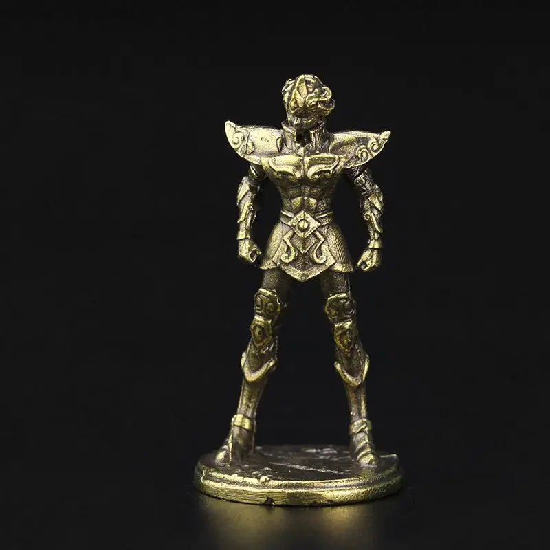 Old-fashion Brass Saint Twelve Constellations The Zodiac Armored Warrior Mini Metal Models Ornaments DIY Decoration Crafts