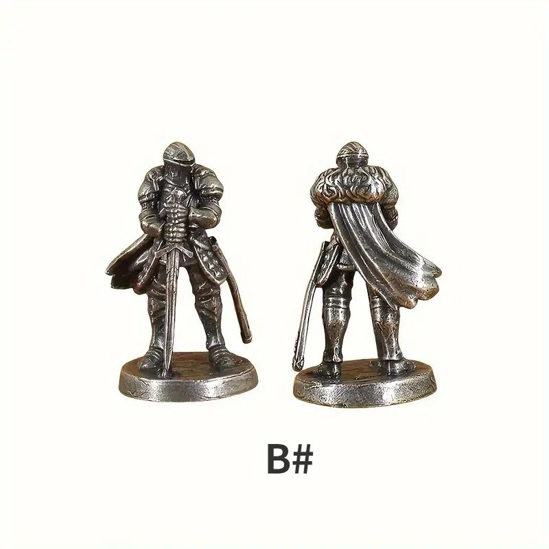 1PC Plate Knight Warrior Soldiers Model Legion Battle Chess White Copper Sand Table Soldier Figure Models Gift for Boys