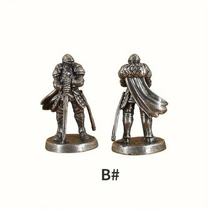 1PC Plate Knight Warrior Soldiers Model Legion Battle Chess White Copper Sand Table Soldier Figure Models Gift for Boys