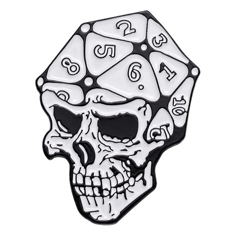 RPG Game Dungeon DnD Dragon Dice D20 Anime Enamel Pin Lapel Badges Manga Brooches for Women Fashion Jewelry Accessories Gifts
