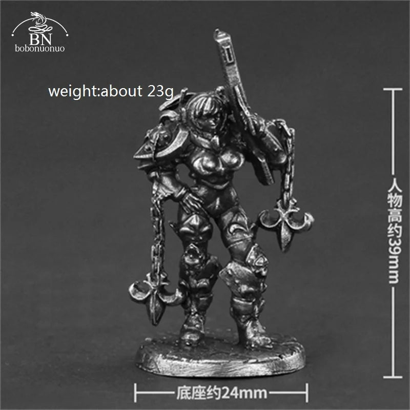 White Brass Adventurer Guild Soldiers Figurine Models Finished Desktop Game Ornament Military Handmade Men Boys Collection Gifts