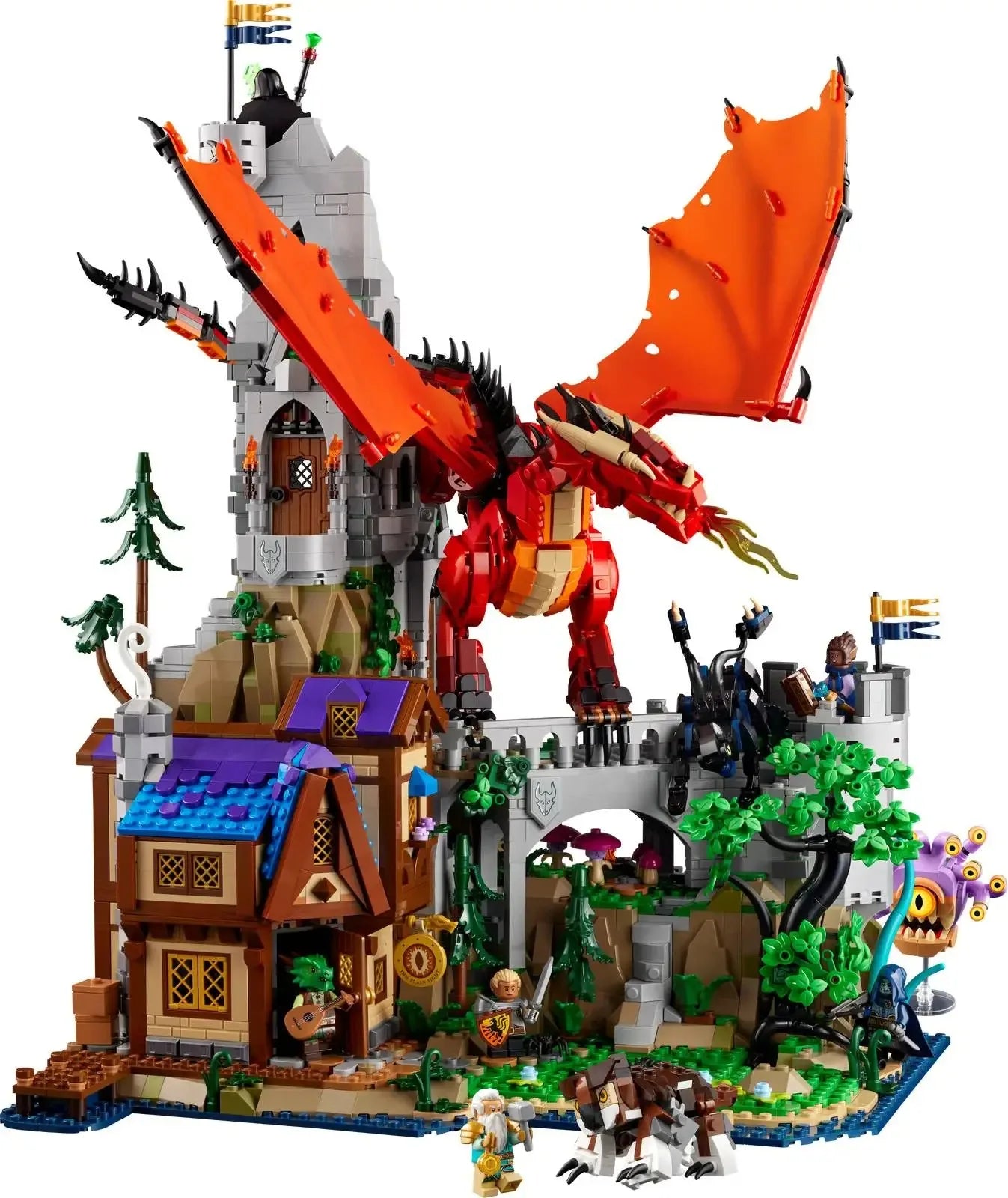 Kalein 3745pcs Dungeons & Dragons Red Dragon21348 Model Building Block Set Assembled Toy Children's Birthday Gift