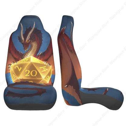 Dungeons Front Seat Covers Dragons 2 pcs Car Seat Covers Universal Auto Front Seats Protector Fits for Car,SUV Sedan,Tru