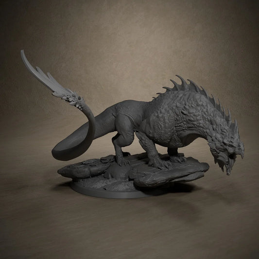 Tiamat Dragonspawn White Miniature Models Dungeons and Dragons 3D Printing Resin Unpainted Tabletop Miniatures Suit for Pathfind