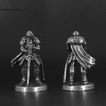 White Brass War Legions Fearless Knight Soldier Models Miniature Figurine Collections Metal Chess Piece Table Game Ornament Gift