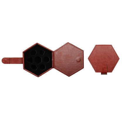 New PU Leather Dice Storage Bag Can Hold 7 Dice Protective DND Bundle Pocket Hexagon DND Dice Tray