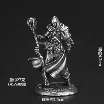 White Copper Metal Soldier Model Action Figures Board Game Miniature Ornament Accessories Piece Creative Toys Gift Desktop Decor