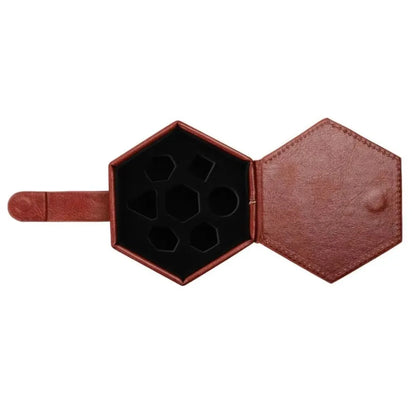 New PU Leather Dice Storage Bag Can Hold 7 Dice Protective DND Bundle Pocket Hexagon DND Dice Tray