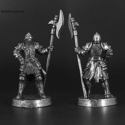 White Brass War Legions Fearless Knight Soldier Models Miniature Figurine Collections Metal Chess Piece Table Game Ornament Gift